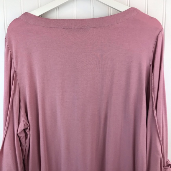 Coco Y Club Light Dusty Pink Tunic Top XXL, Scoop Neck, Cute Sleeves - Picture 8 of 9